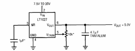 Referencia 5 V com el LT1027
Referencia 5 V com el LT1027
