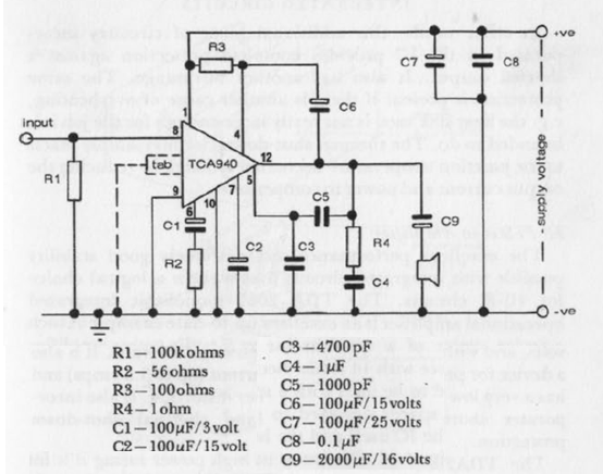 Amplificador TCA940
Amplificador TCA940