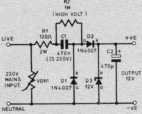 Fuente de alimentación de 12 V sin transformador
Fuente de alimentación de 12 V sin transformador