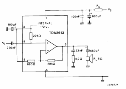 Amplificador de 6W TDA2613 2
Amplificador de 6W TDA2613 2