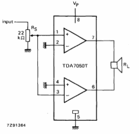 Amplificador BTL de 150 mW con TDA7052
Amplificador BTL de 150 mW con TDA7052