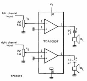 Amplificador estéreo de 75 mW TDA7052
Amplificador estéreo de 75 mW TDA7052