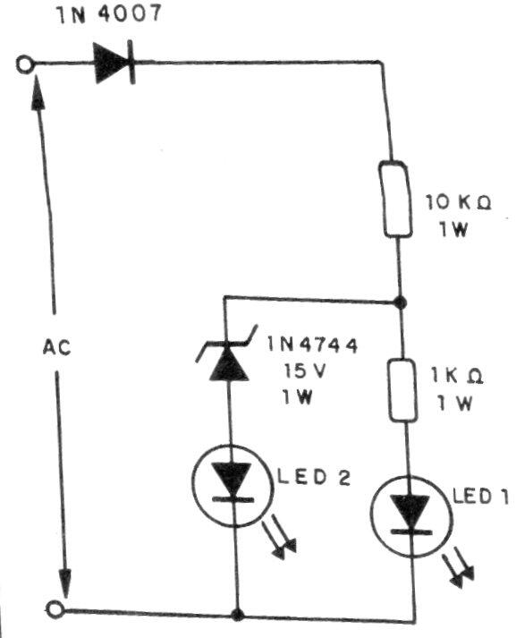 Indicador de tensión 110 V o 220 V
Indicador de tensión 110 V o 220 V
