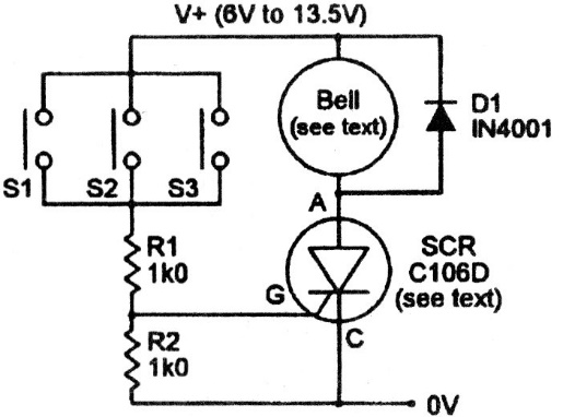 Alarma com traba con SCR
Alarma com traba con SCR