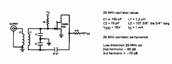 Oscilador de baja distorsión para 20 MHz
Oscilador de baja distorsión para 20 MHz
