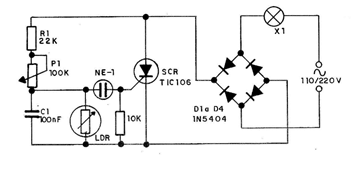 Interruptor crepuscular com SCR
Interruptor crepuscular com SCR
