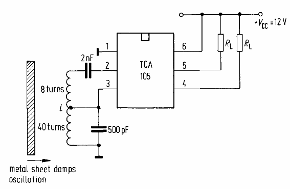 Interruptor inductivo con TCA106
Interruptor inductivo con TCA106