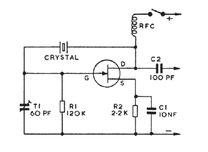 Oscilador de cristal JFET
Oscilador de cristal JFET