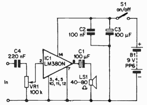 Amplificador LM380
Amplificador LM380