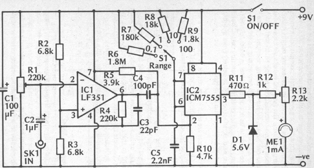 Frecuencímetro Analógico 555
Frecuencímetro Analógico 555