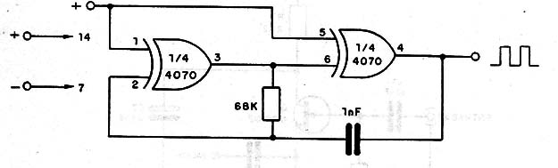 Astable de 1 kHz 4070
Astable de 1 kHz 4070