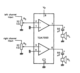 Amplificador Estéreo De Baja Potencia con el TDA7050
