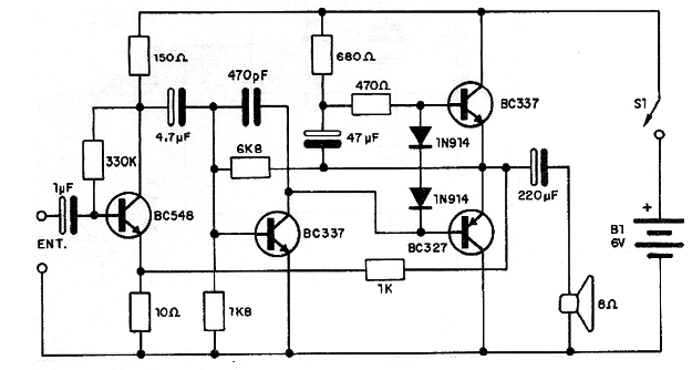 Amplificador Transistorizado de ½ W
Amplificador Transistorizado de ½ W