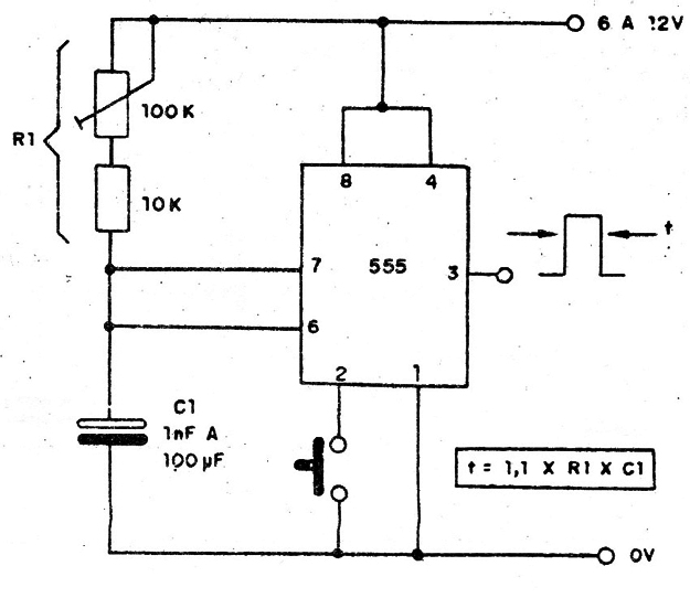 Sencillo Generador de Pulso Único 555
Sencillo Generador de Pulso Único 555