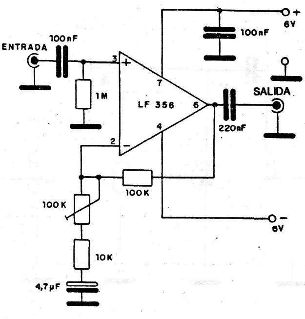 Preamplificador para Guitarra LF356
Preamplificador para Guitarra LF356