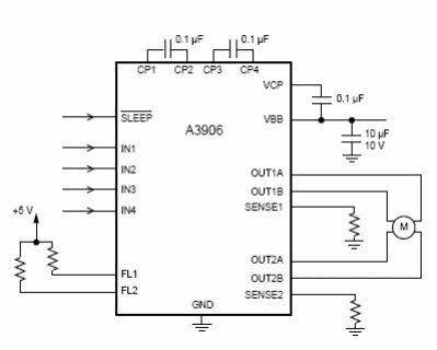 Figura 2 Control de motor de paso hasta 1 A
Figura 2 Control de motor de paso hasta 1 A
