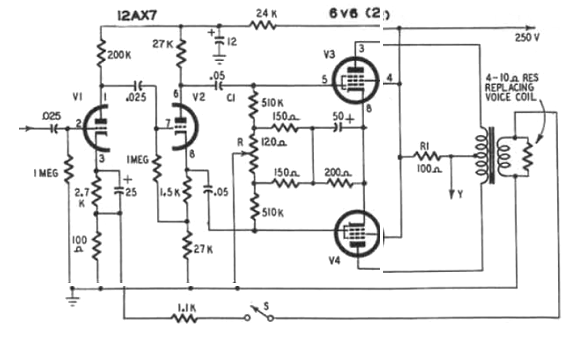 Amplificador Push Pull 6V6
Amplificador Push Pull 6V6