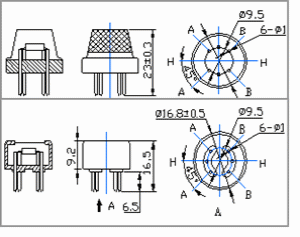 Figura 2 - Dimensiones y carcasa
