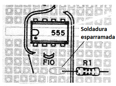 Figura 9 - Esparcimiento indebido de soldadura
Figura 9 - Esparcimiento indebido de soldadura