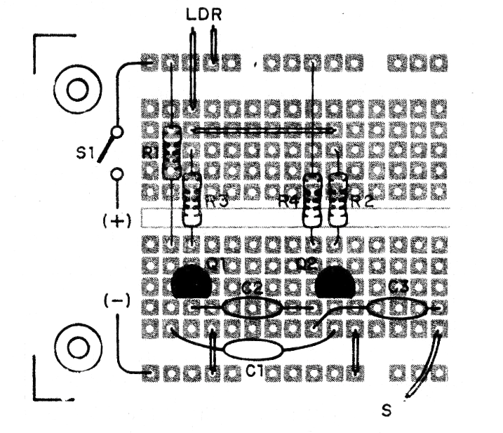 Figura 2 - Montaje en matriz de contactos
Figura 2 - Montaje en matriz de contactos