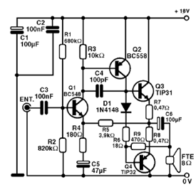 Figura 1 - Diagrama completo del amplificador
Figura 1 - Diagrama completo del amplificador