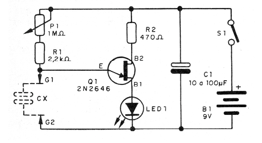 Figura 1- Comprobador de capacitores
Figura 1- Comprobador de capacitores
