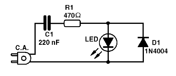Figura 1 - Diagrama de la lámpara de LED
Figura 1 - Diagrama de la lámpara de LED
