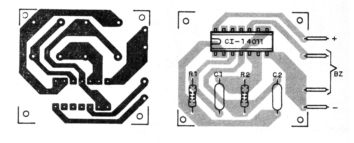 Figura 2 - Sugerencia de placa de circuito impreso para el montaje
Figura 2 - Sugerencia de placa de circuito impreso para el montaje
