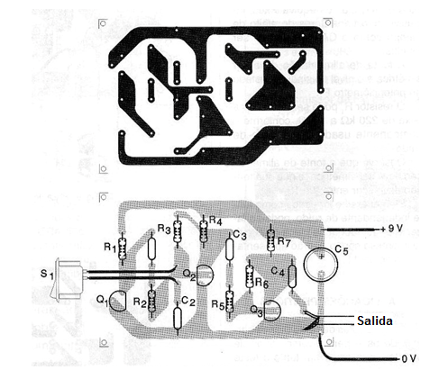 Figura 2 - Placa de circuito impreso para el montaje
