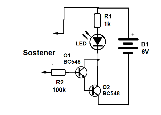   Figura 1 - Interruptor de tacto Darlington
