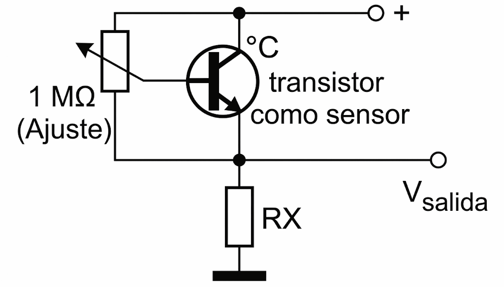 Fig. 10. Utilizando un transistor con sensor de temperatura. Fig. 10. Utilizando un transistor con sensor de temperatura.