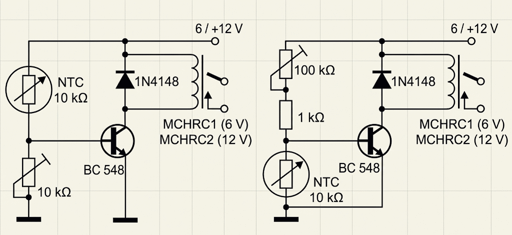 Fig. 18. Circuitos de activo con NTCs. Fig. 18. Circuitos de activo con NTCs.